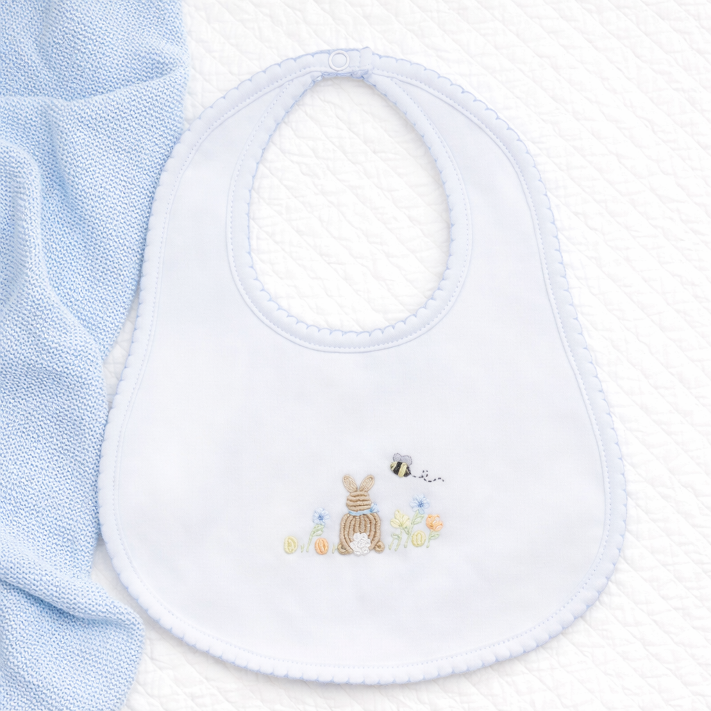Baby Blue Bunny Garden Bib