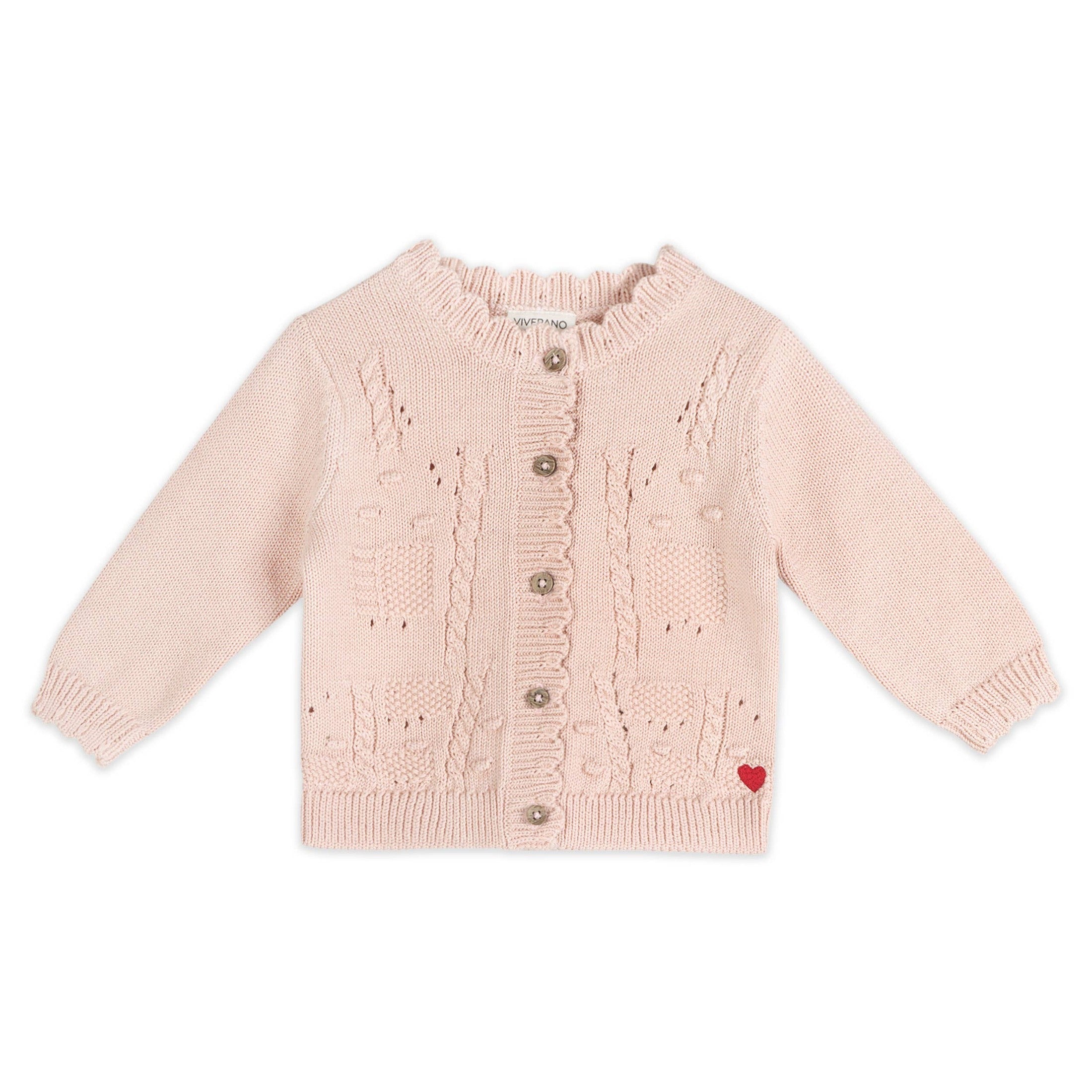 Organic Cotton Pink Baby Sweater and Pants Set