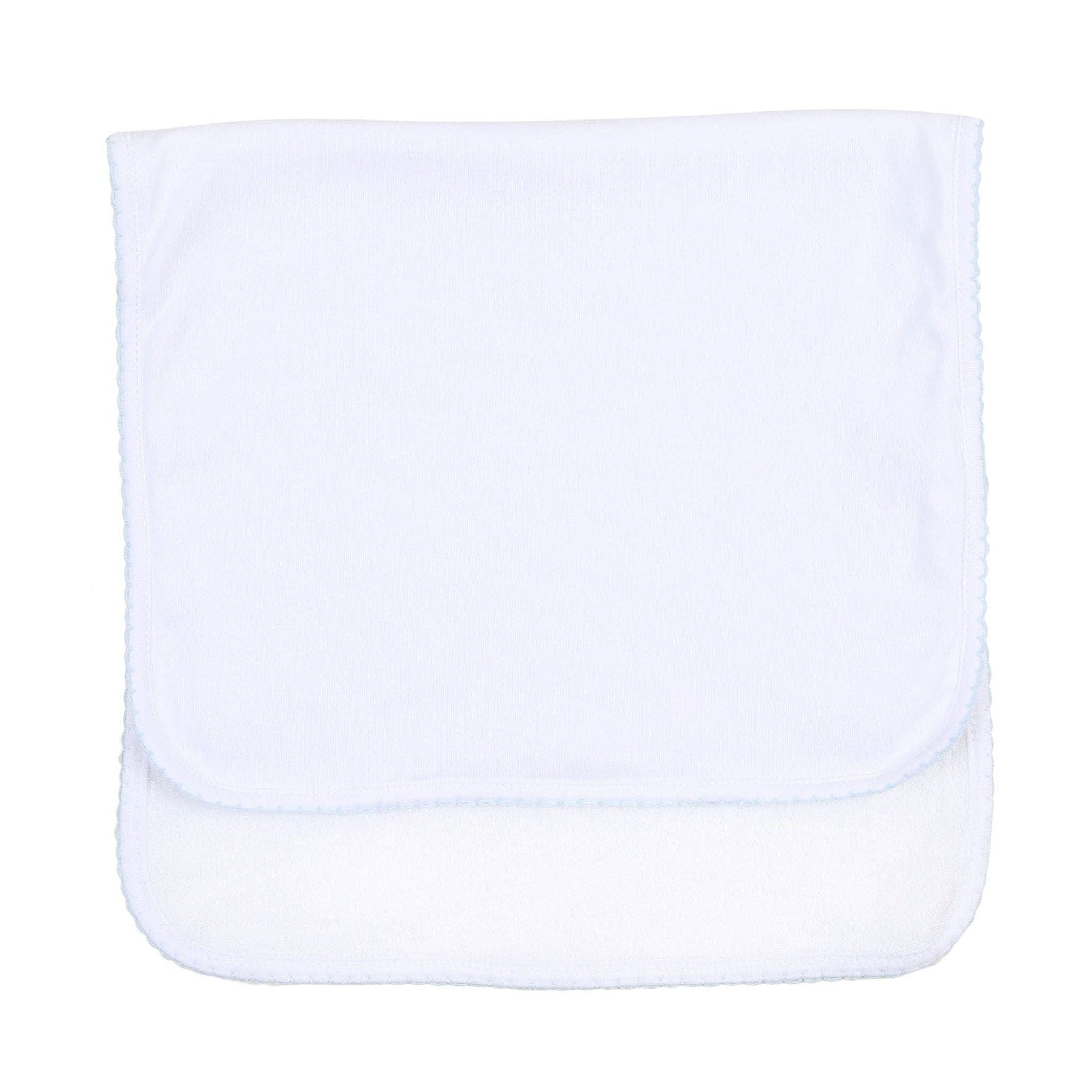 One Size Essentials Blue Trim Burp Cloth