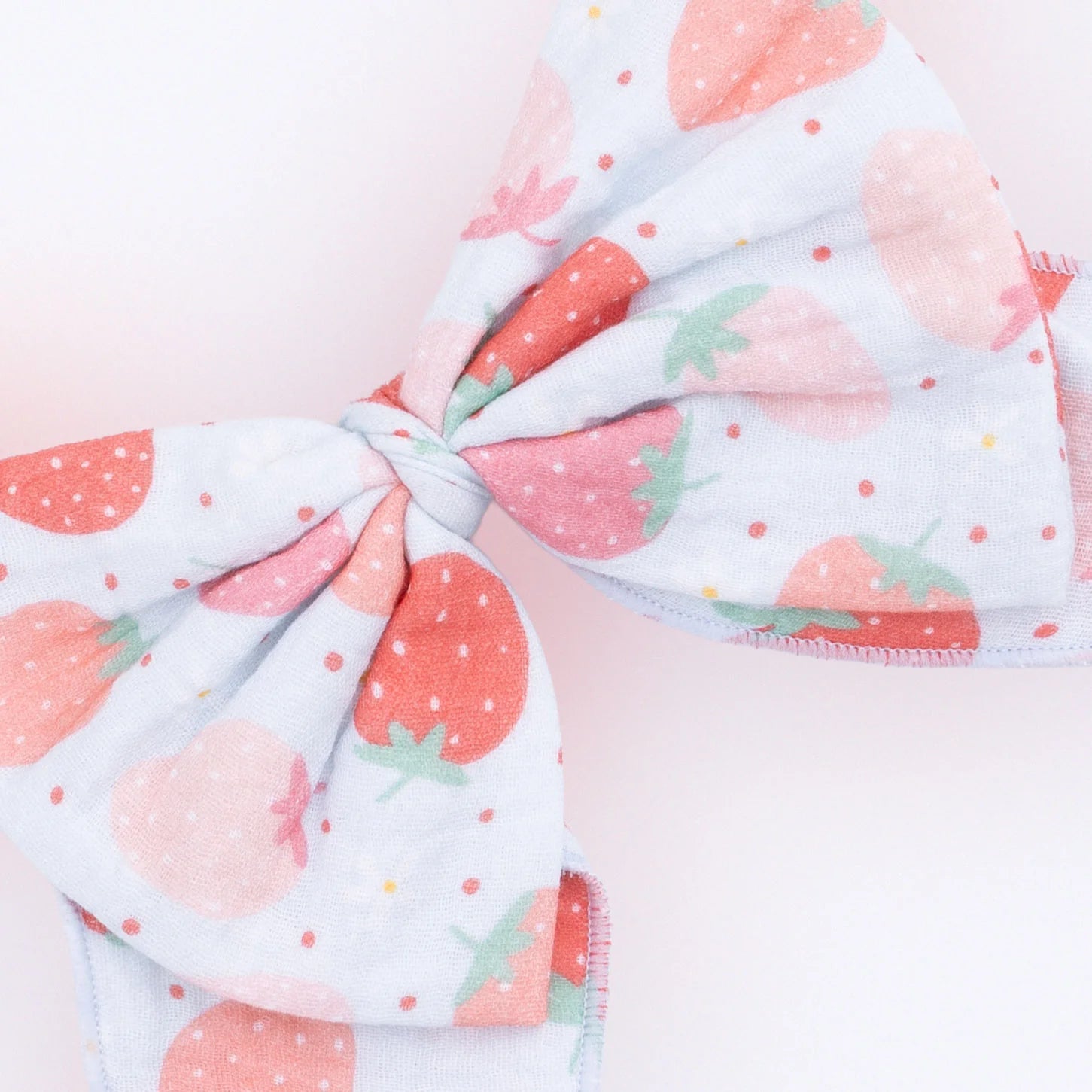 Strawberry Print Oversized Hair Bow Clip