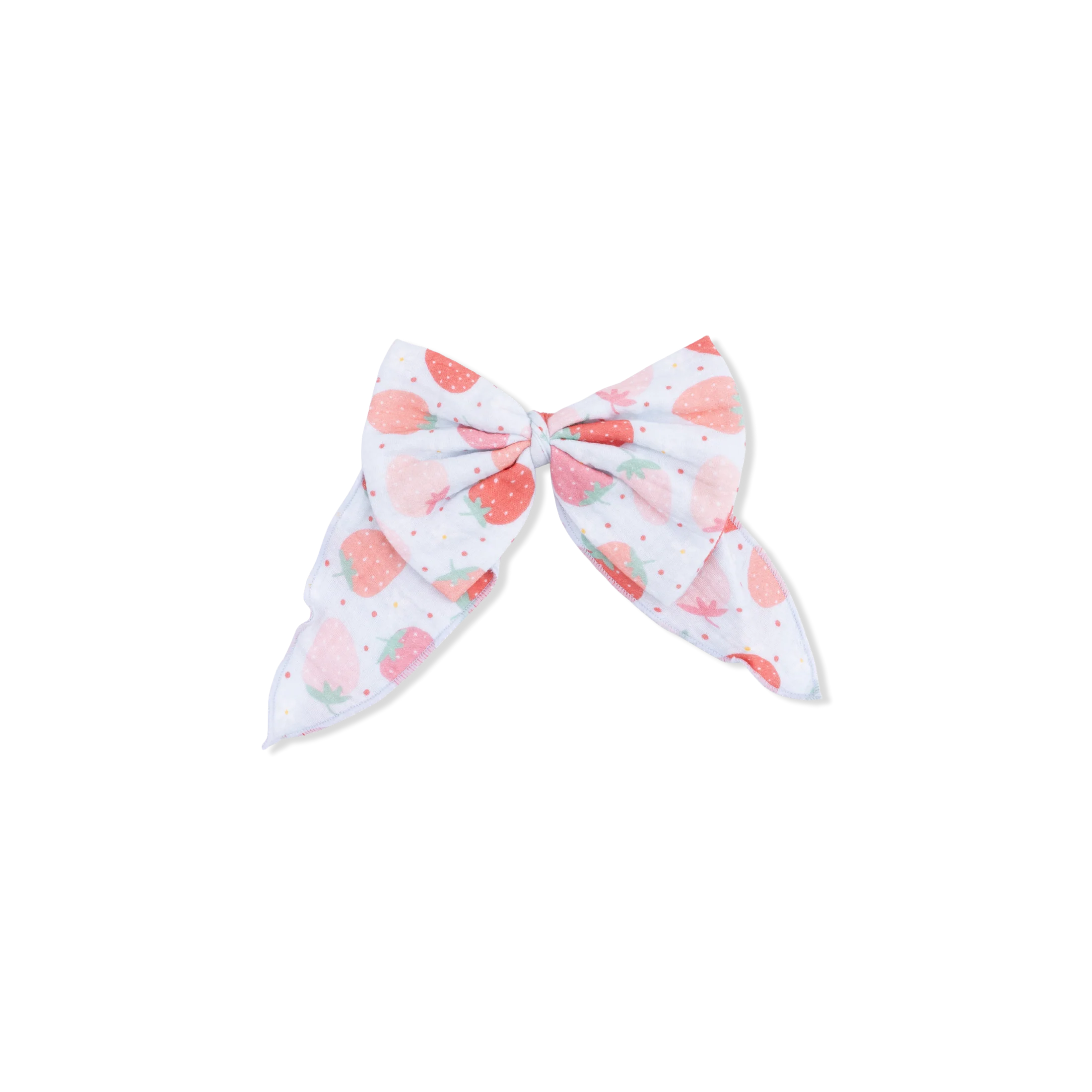 Strawberry Print Oversized Hair Bow Clip