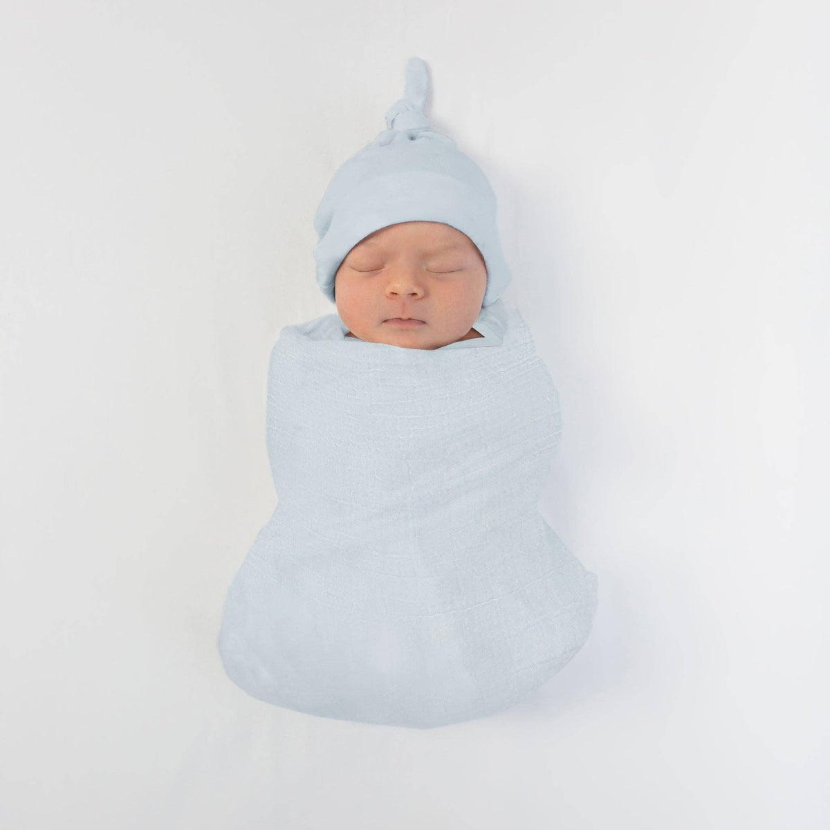Organic Crinkle Dream Gauze Swaddle Blanket - Soft Blue