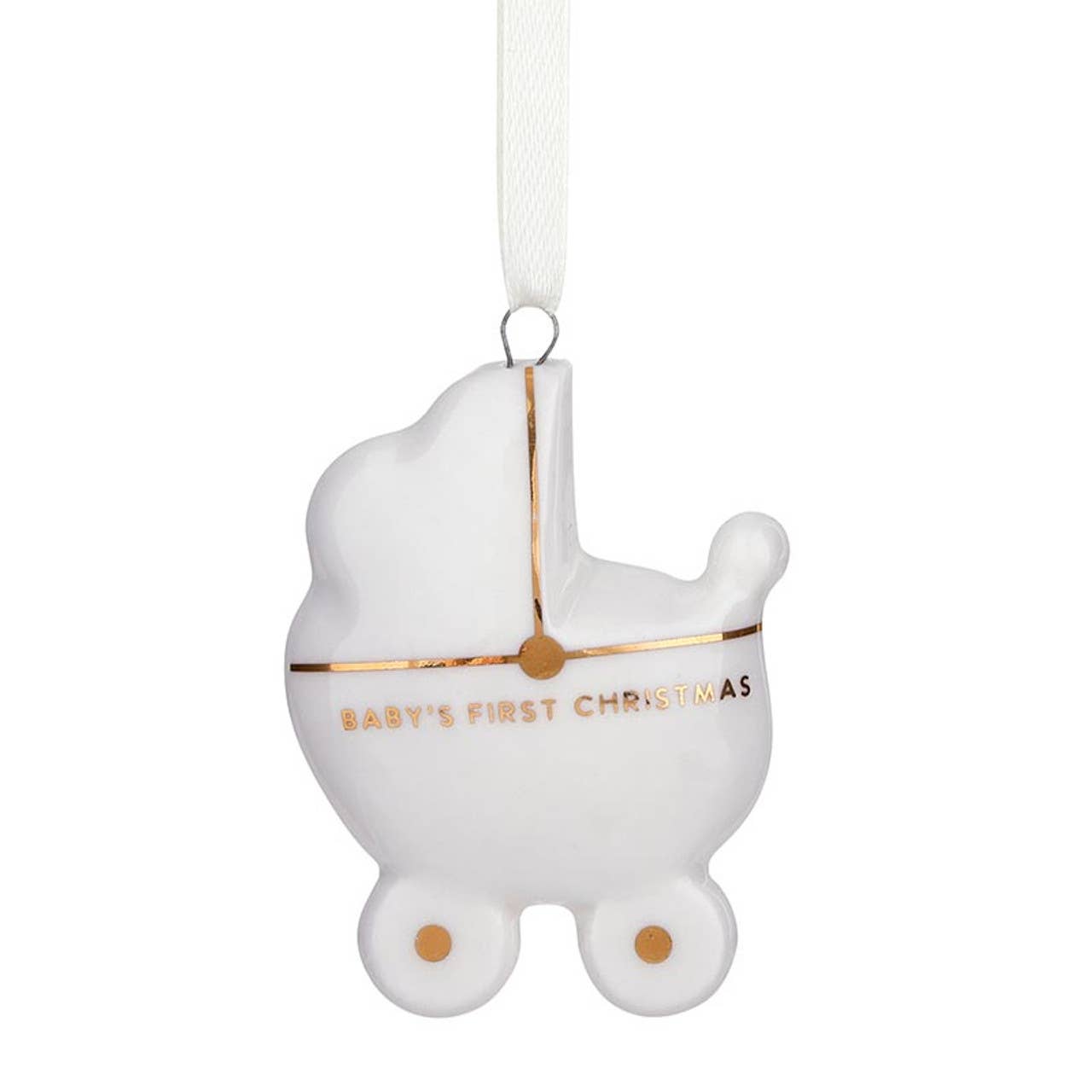 Baby's First Christmas Baby Carriage Ceramic Ornament