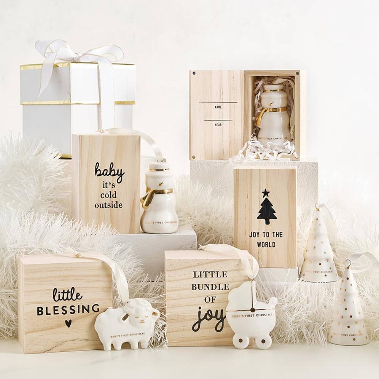 Baby's First Christmas Baby Carriage Ceramic Ornament