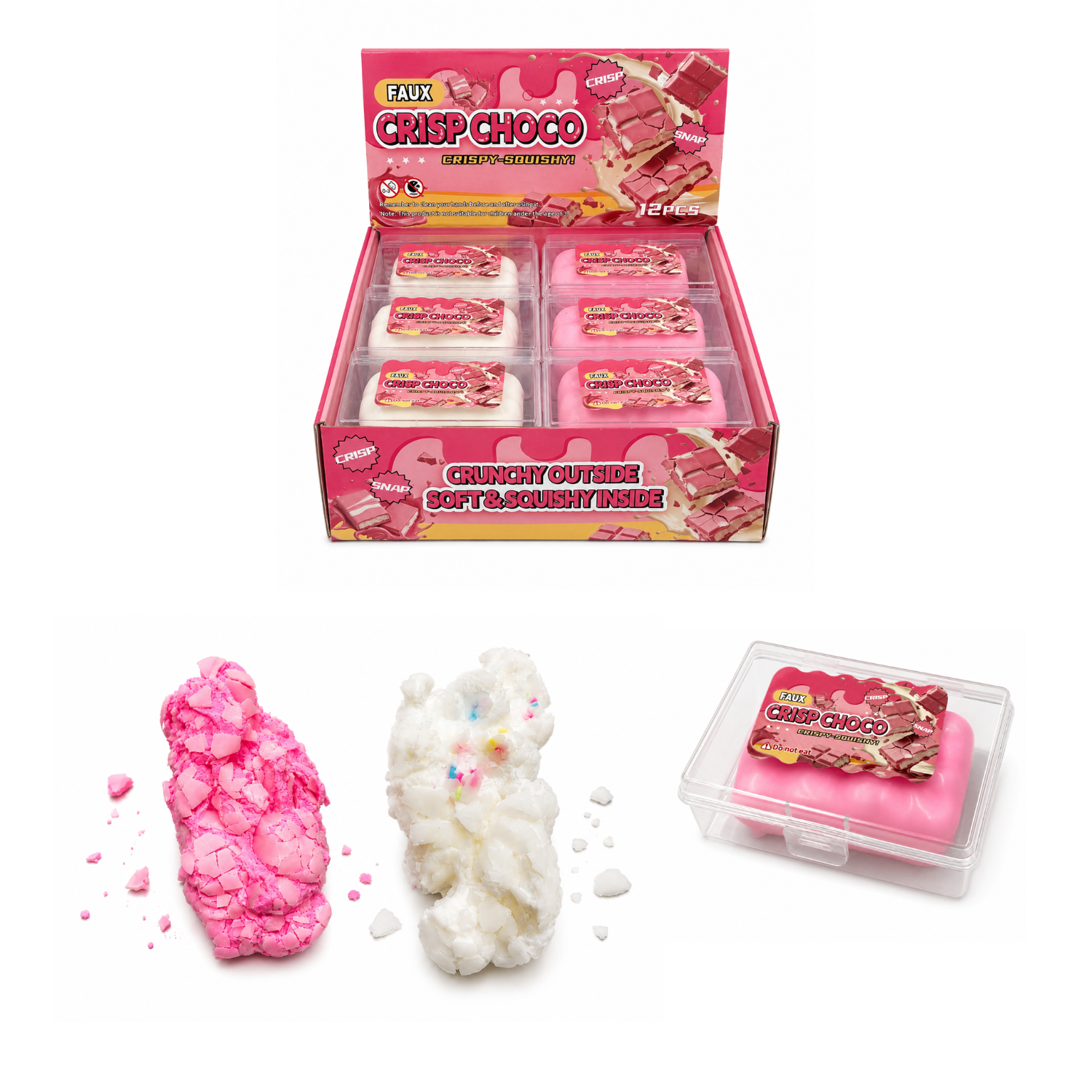 Pink & White Assorted Faux Crisp Choco Squishy