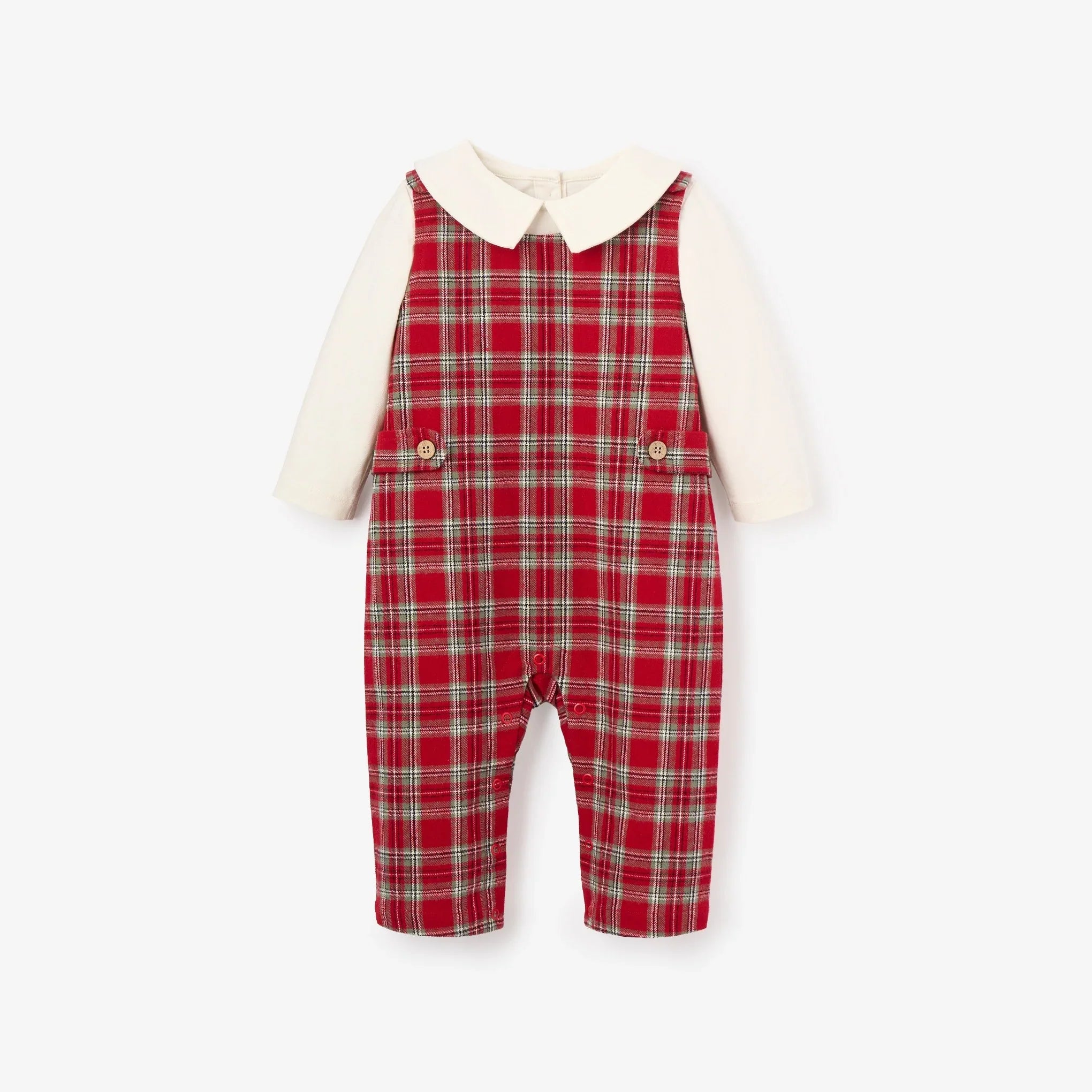Baby Christmas Outfit Red Plaid Jon Jon