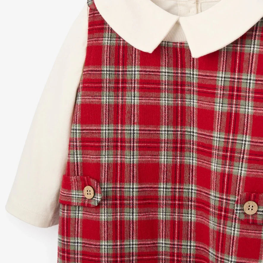 Baby Christmas Outfit Red Plaid Jon Jon