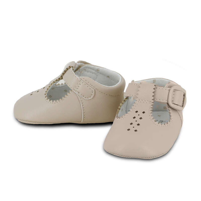 Baby Boy Linen T-Strap Dress Shoes