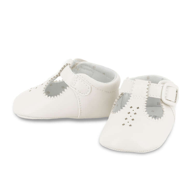 Baby Boy Natural Linen-Look T-Strap Dress Shoes