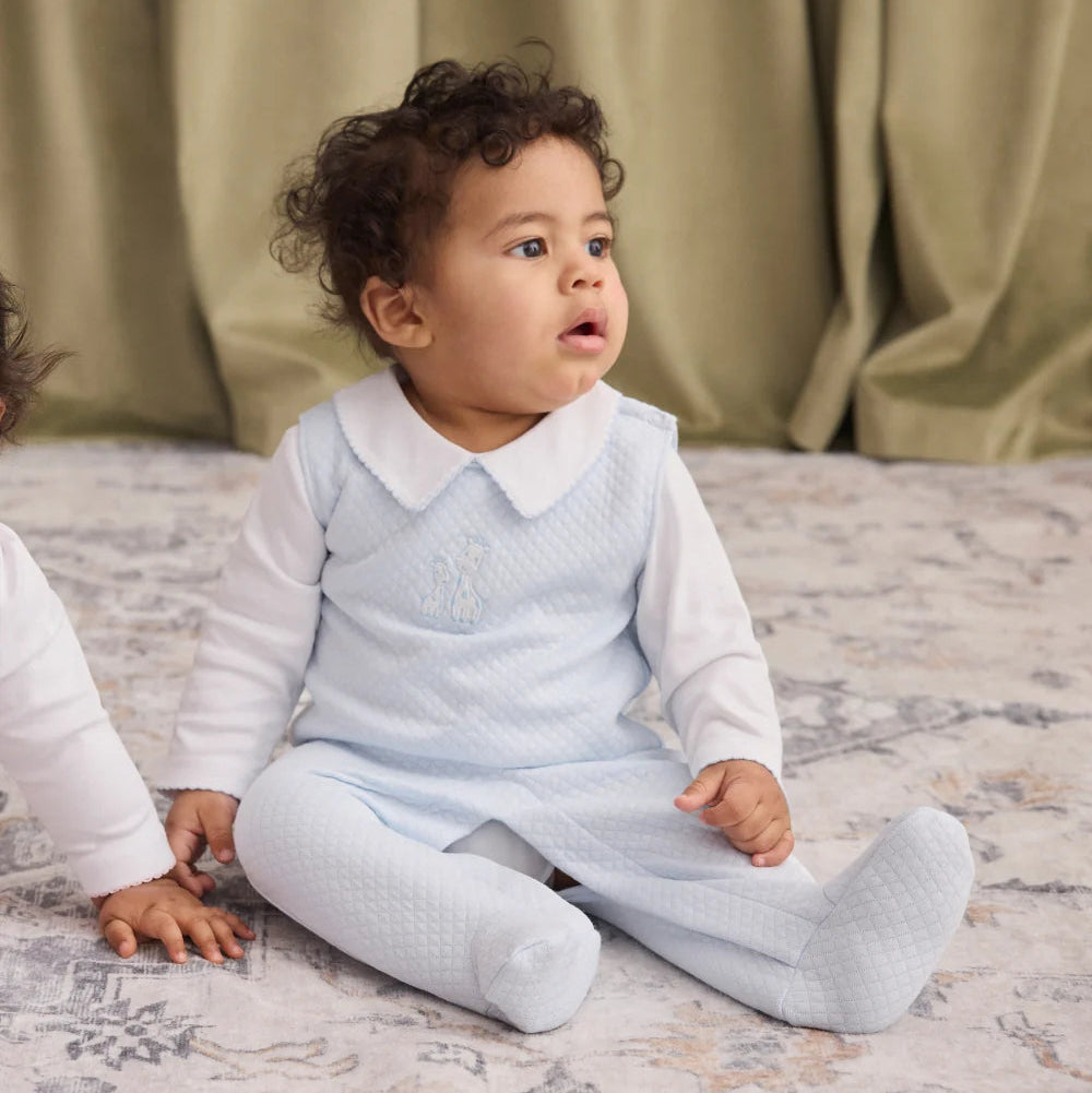 Jacquards Light Blue & White Overall Set