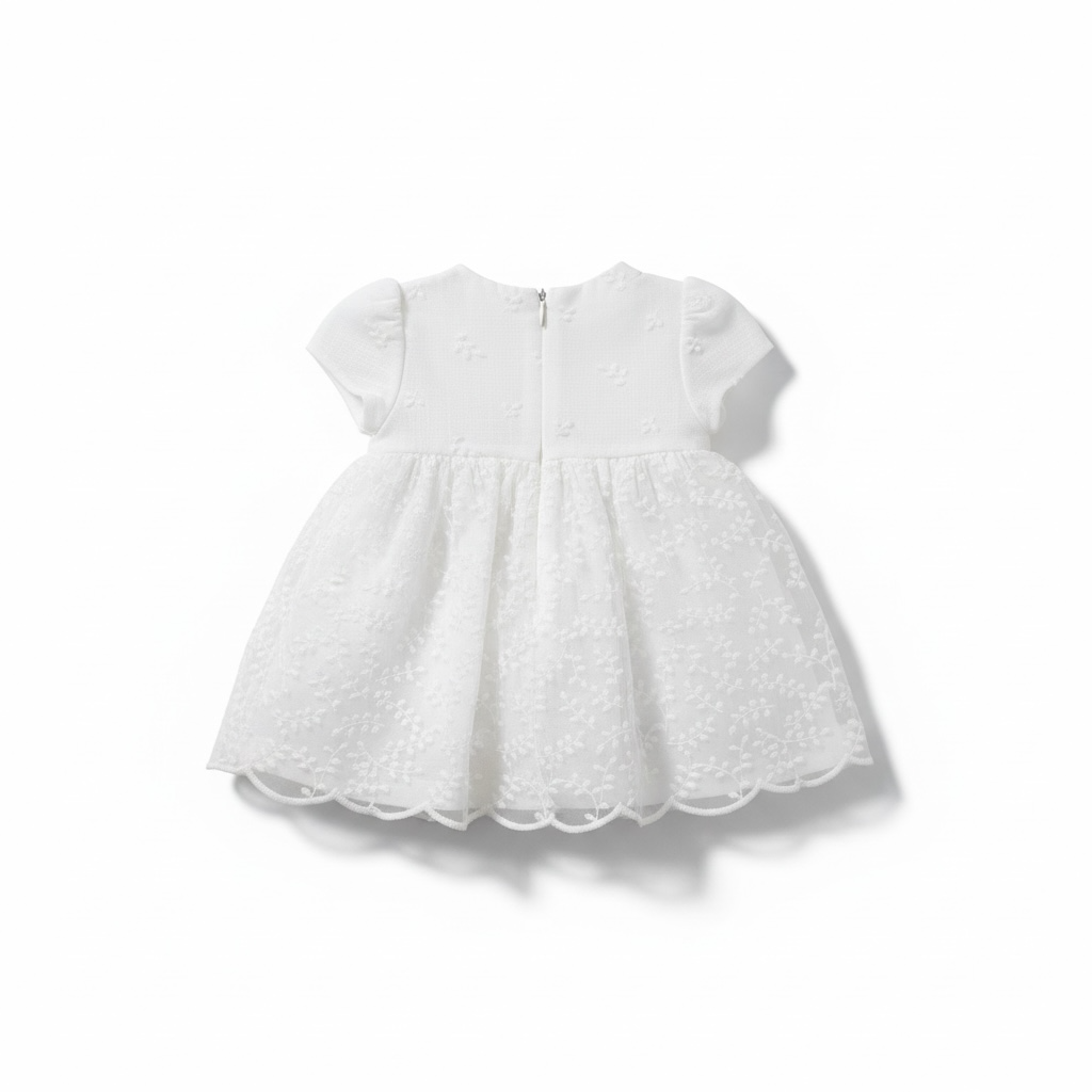 White Embroidered Linen Dress