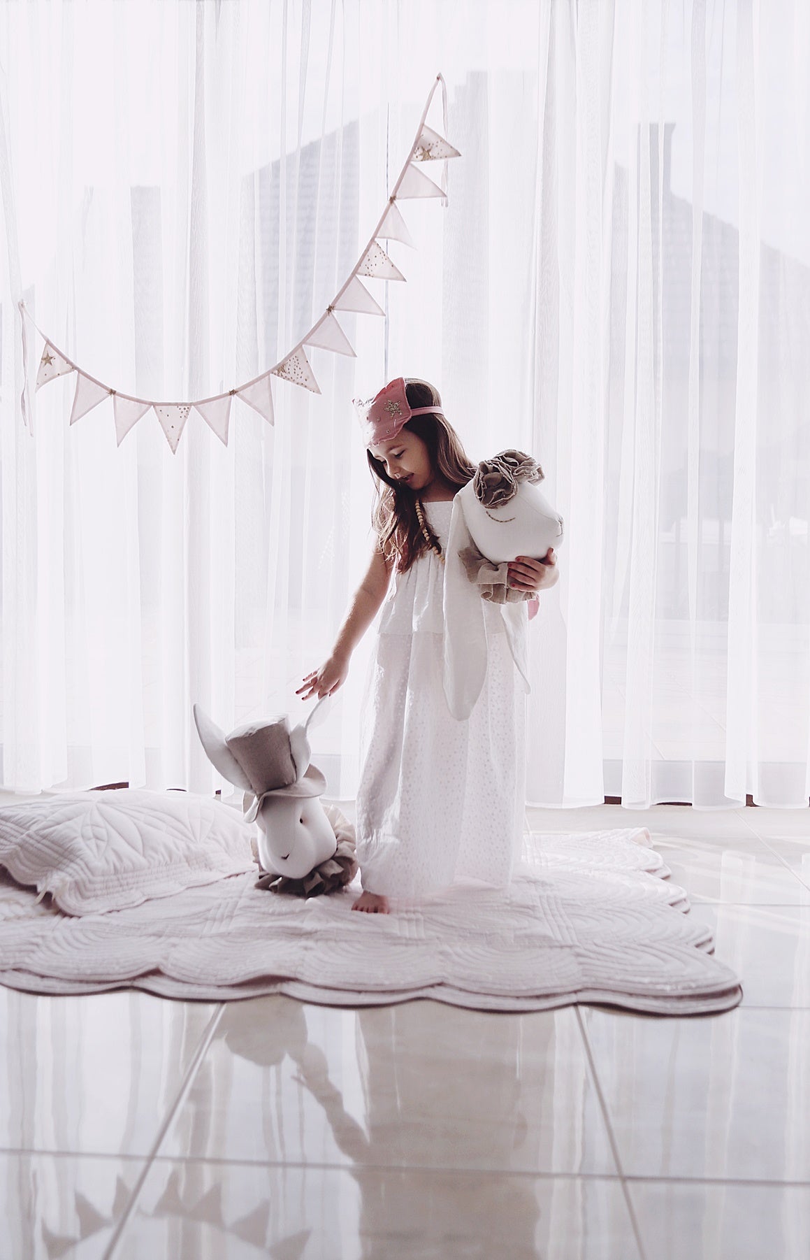 Linen rabbit with a beige hat – Cottontail Children's Boutique