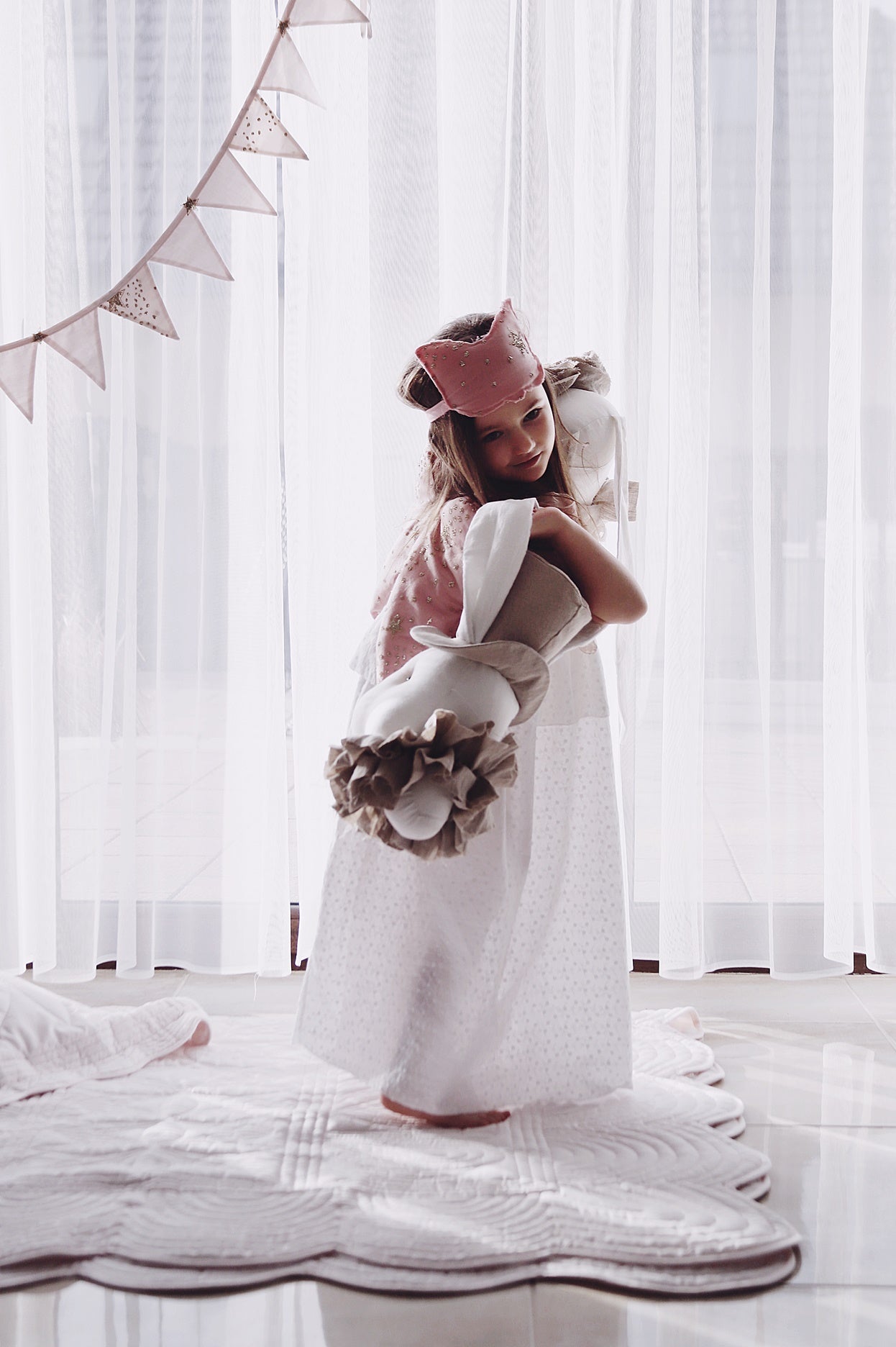 Linen rabbit with a beige hat – Cottontail Children's Boutique