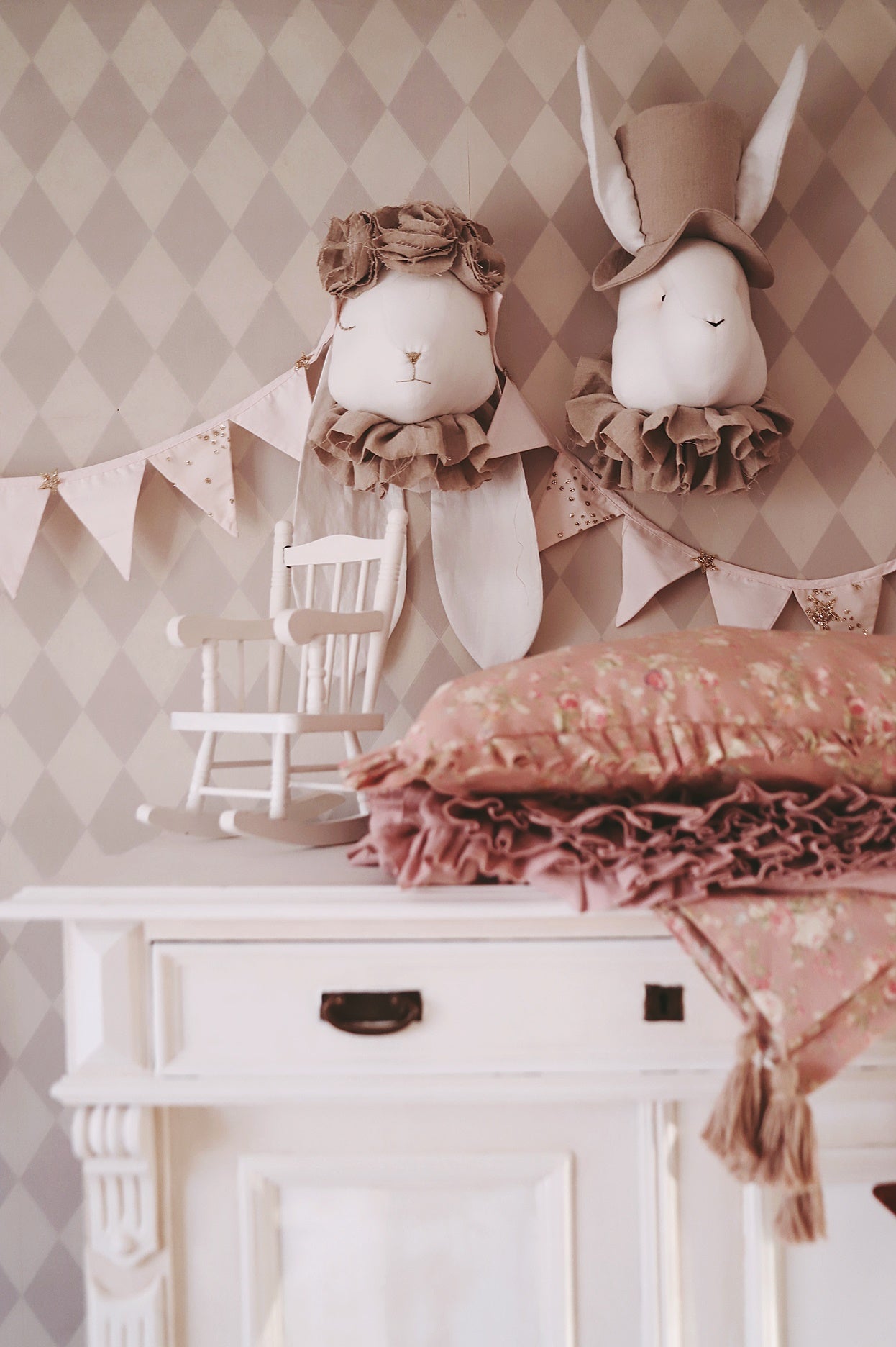 Linen rabbit with a beige hat – Cottontail Children's Boutique