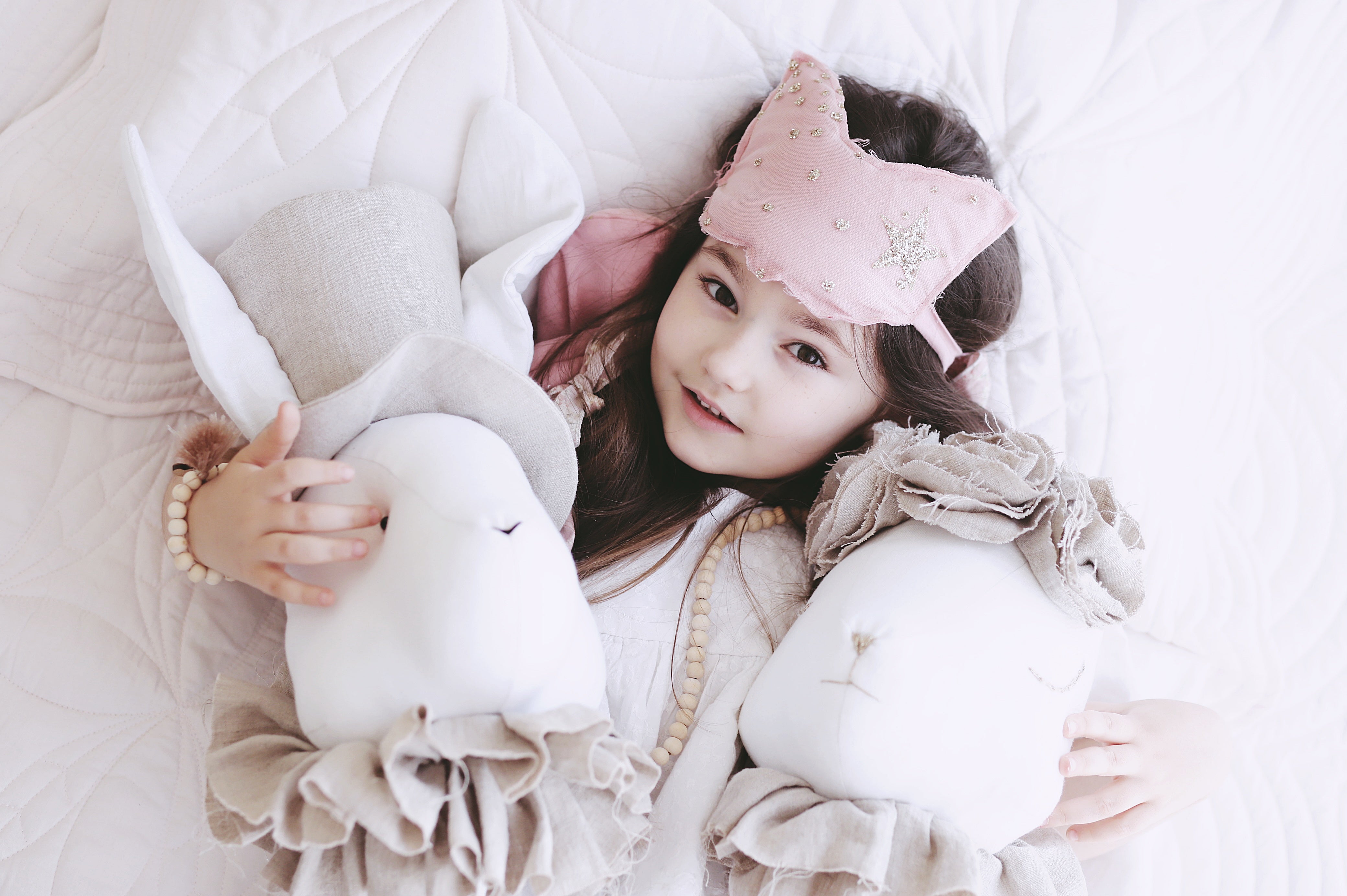 Linen rabbit with a beige hat – Cottontail Children's Boutique