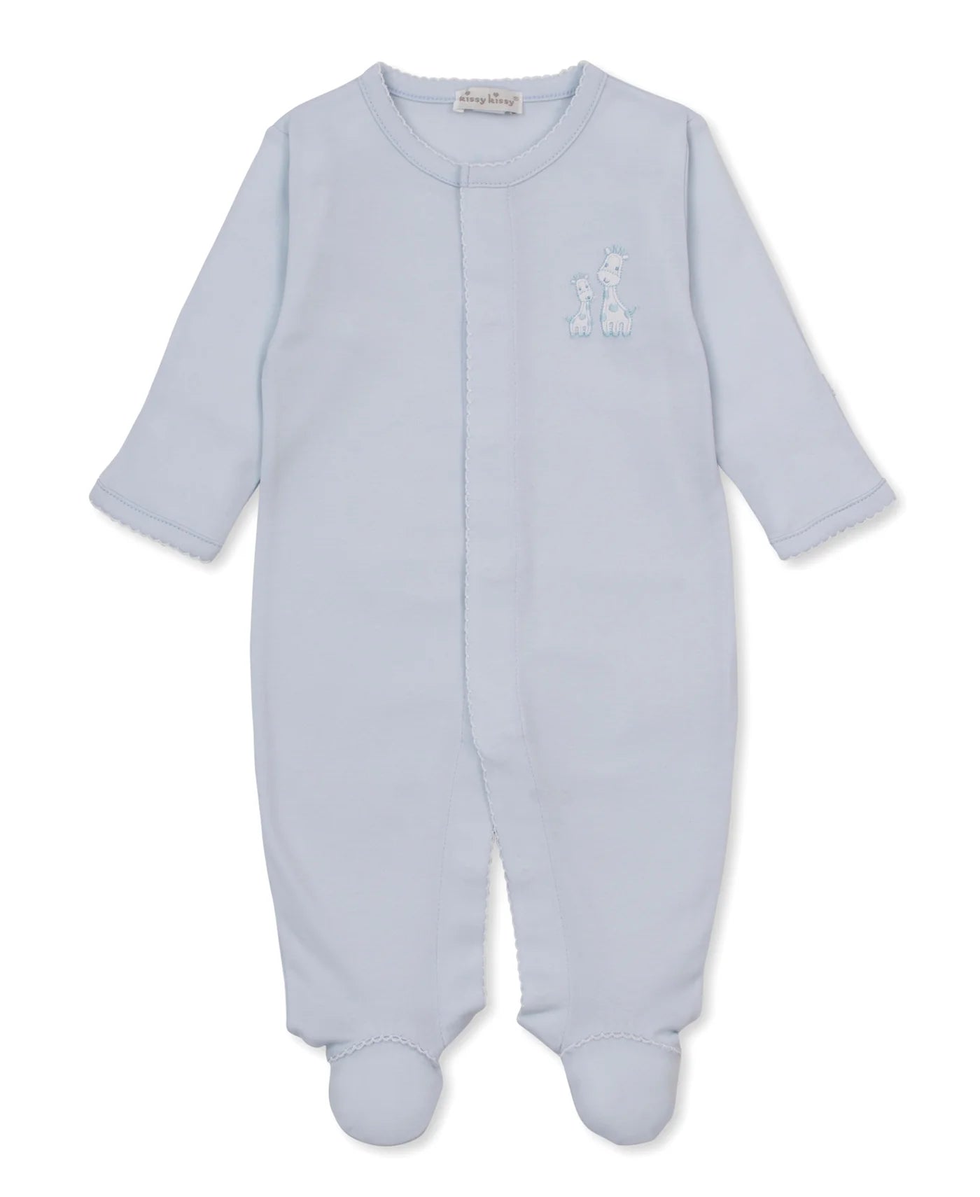 Giraffe Laughs Blue Baby Footie