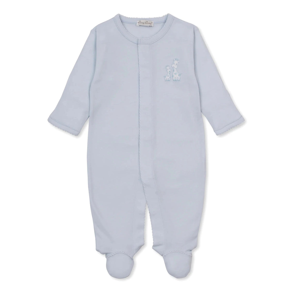Giraffe Laughs Blue Baby Footie