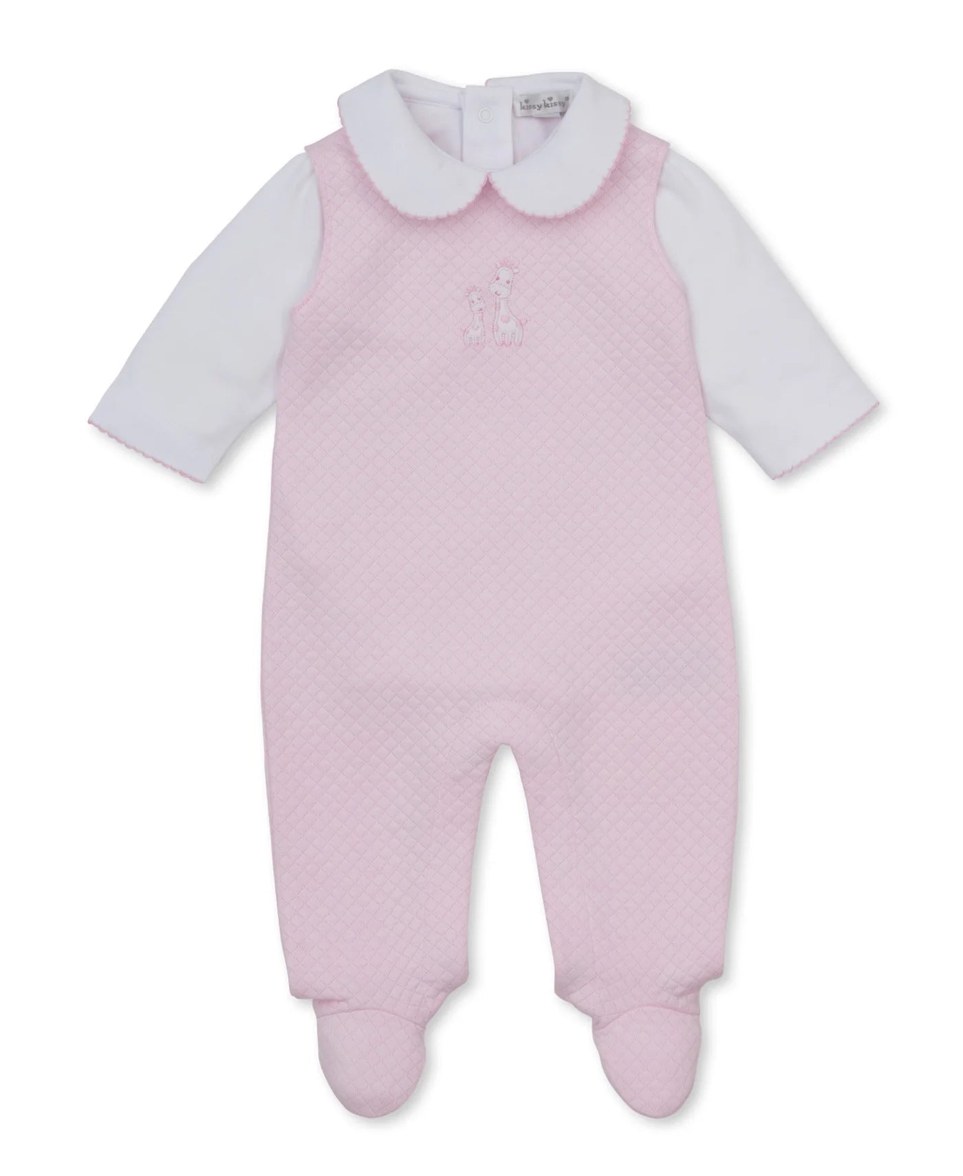 Jacquards Pink & White Overall Set