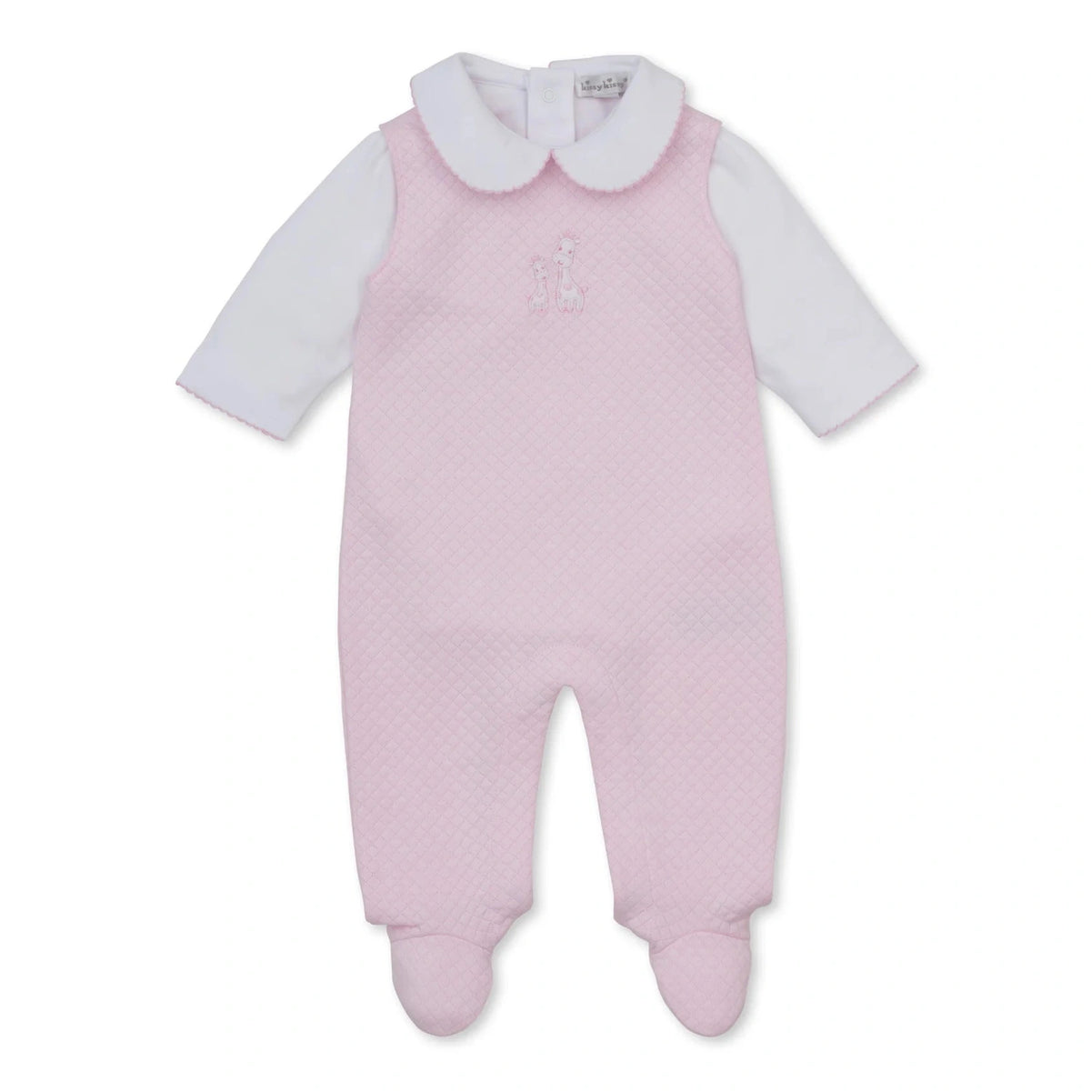 Jacquards Pink & White Overall Set