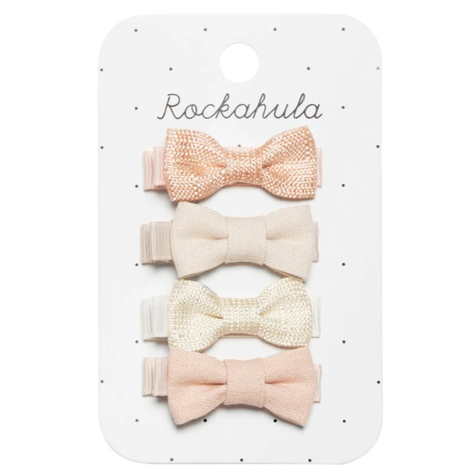 Linen Mini Bow Clips