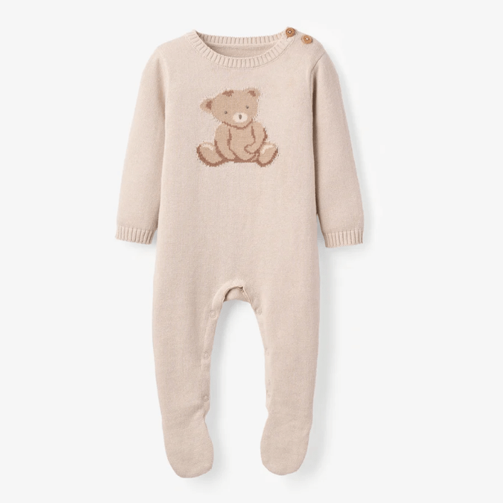 Teddy Bear Knit Baby Jumpsuit