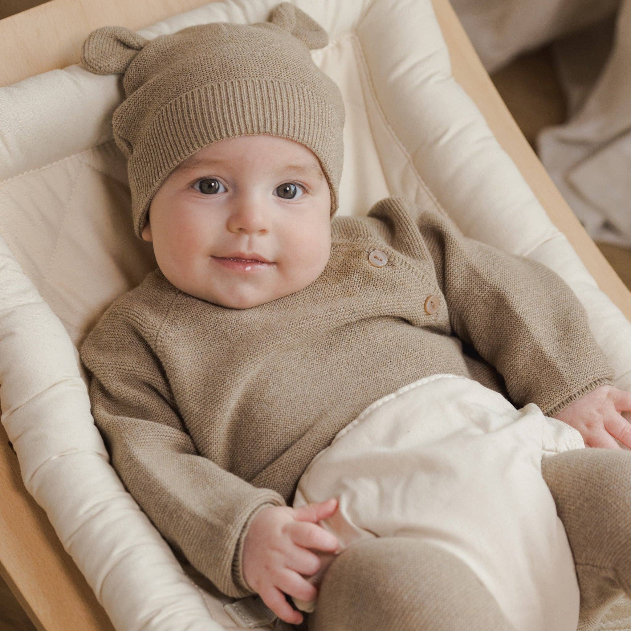 Baby 2-Piece  Brown Fine Knit Sweater and Pant Set