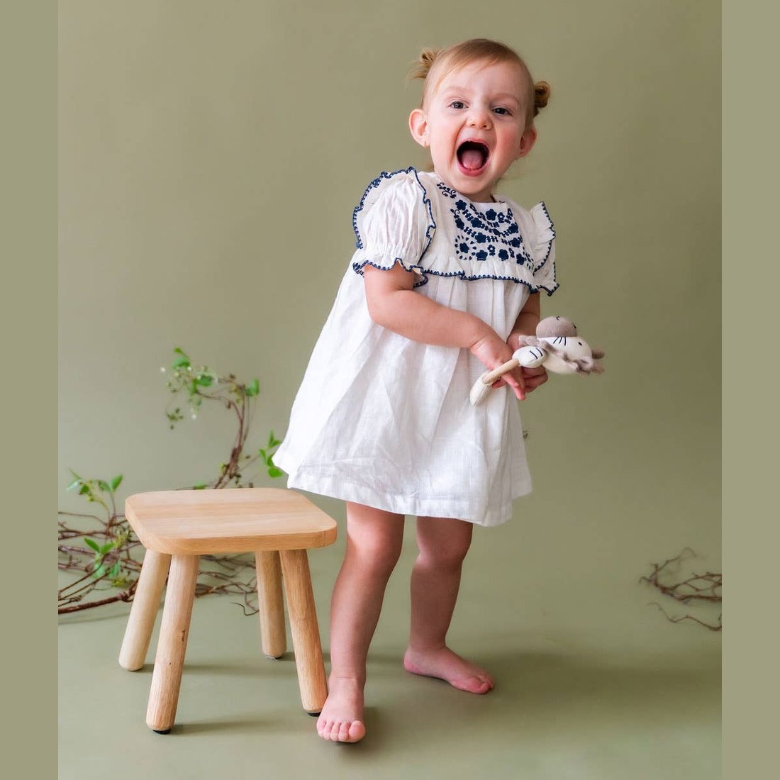 Natural Lion Organic Stuffed Animal Baby Ring Rattle