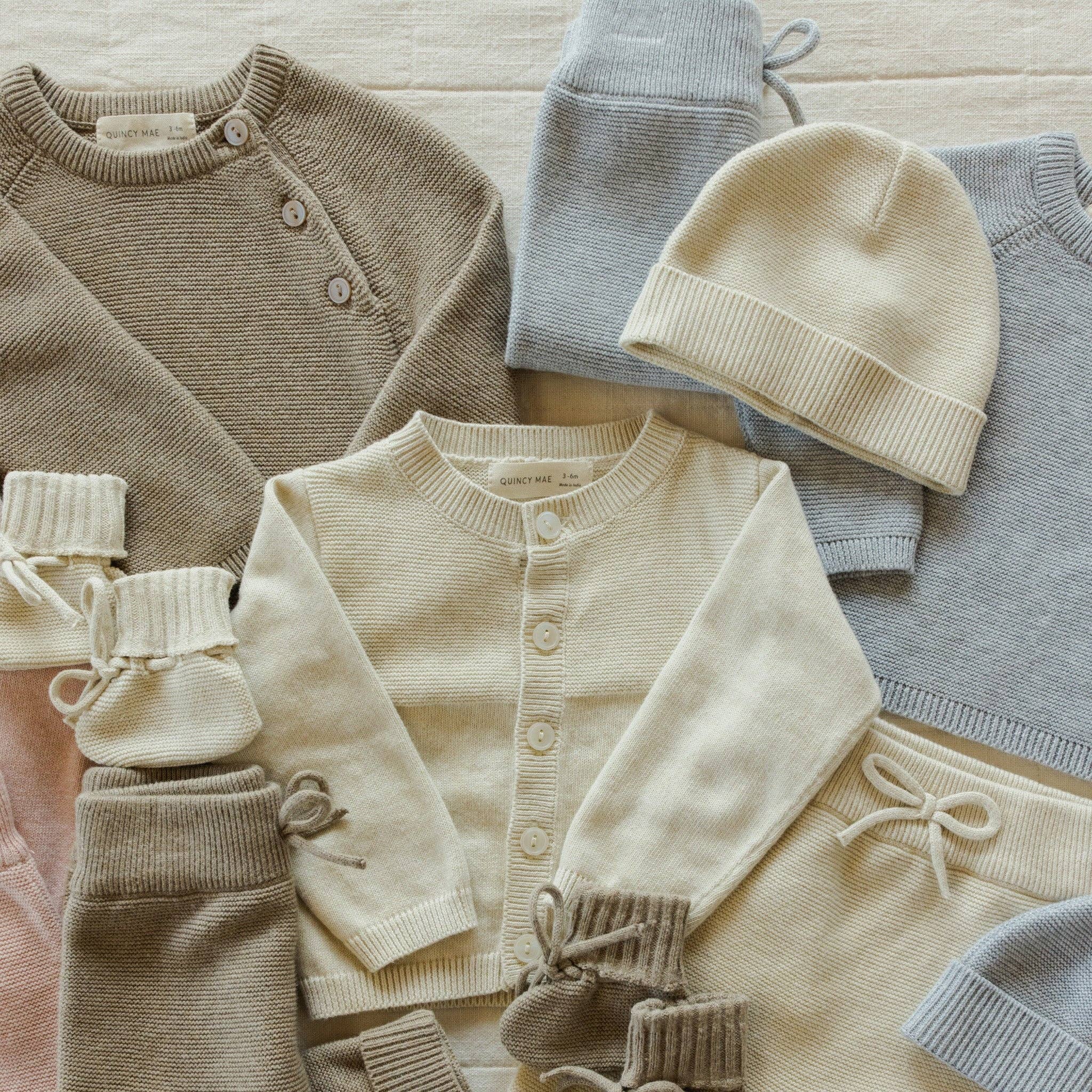 Gentle Cotton Neutral Knit Baby Beanie
