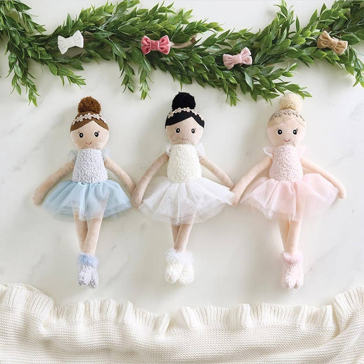 Plush Doll - Pink Tutu: Poly Fill 100% Linen, Cotton, Polyester / 6.5" W x 13" H