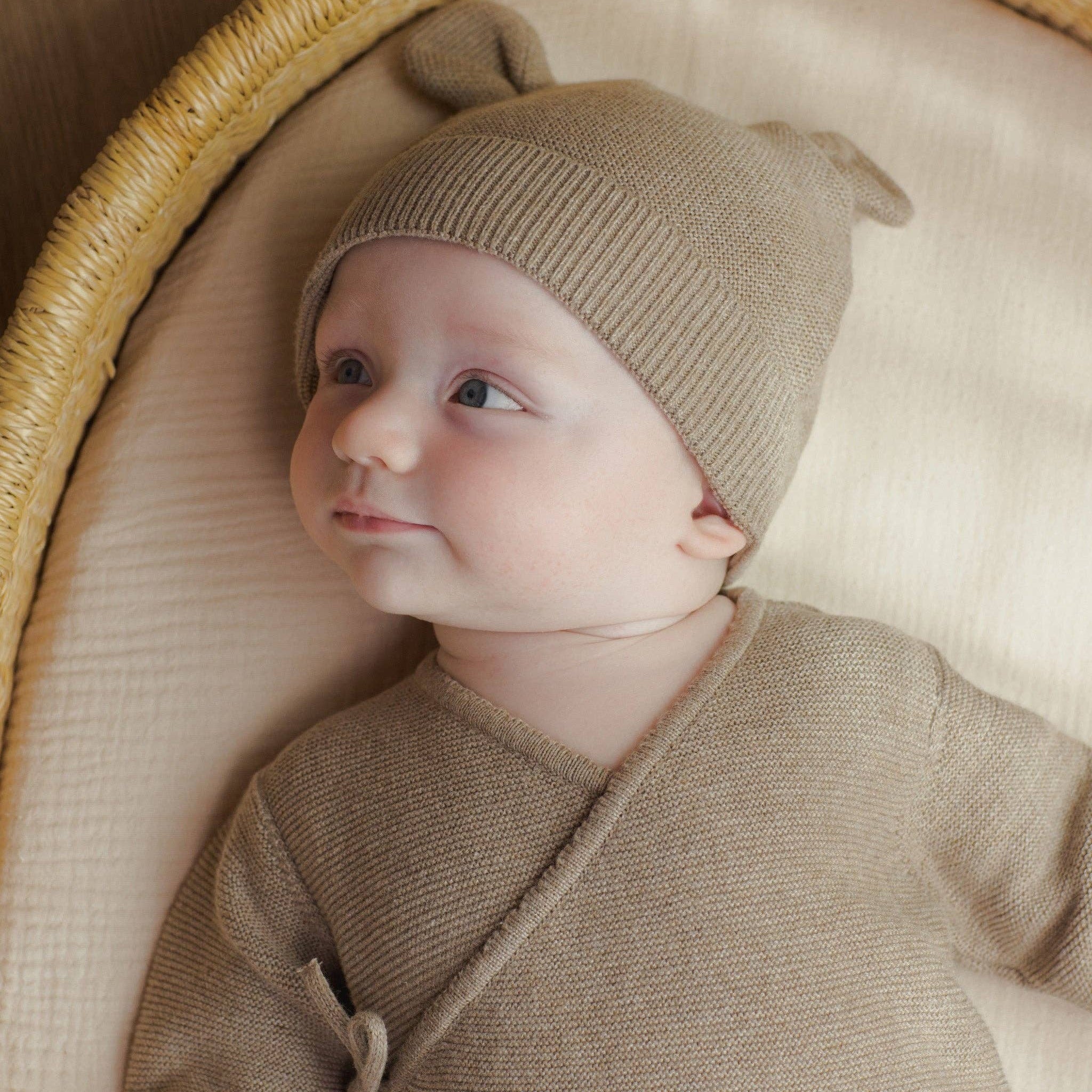 Heathered Mocha Wrap Footie with Side Tie & Cozy Fit