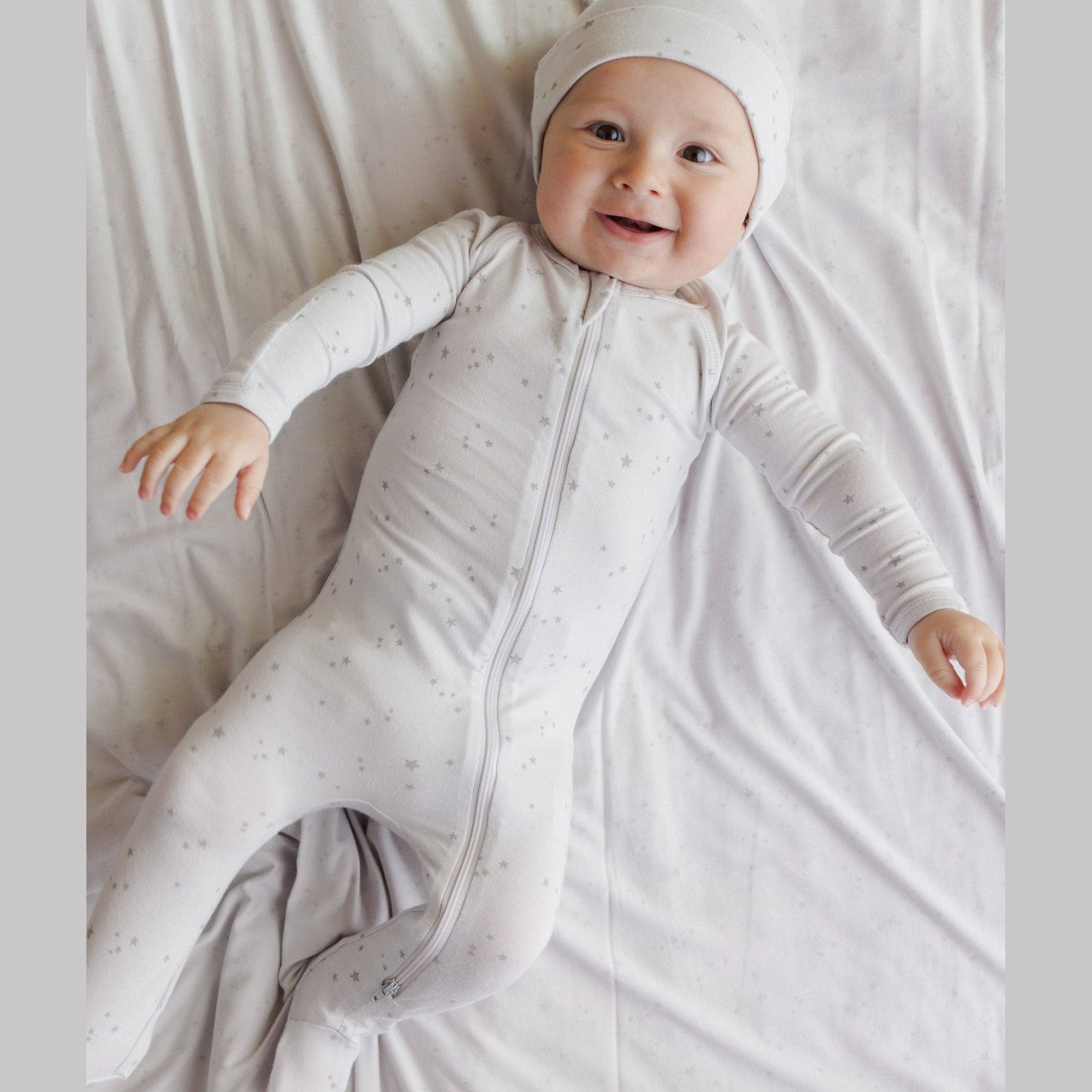 Organic Cotton Baby Zip Footie Fog