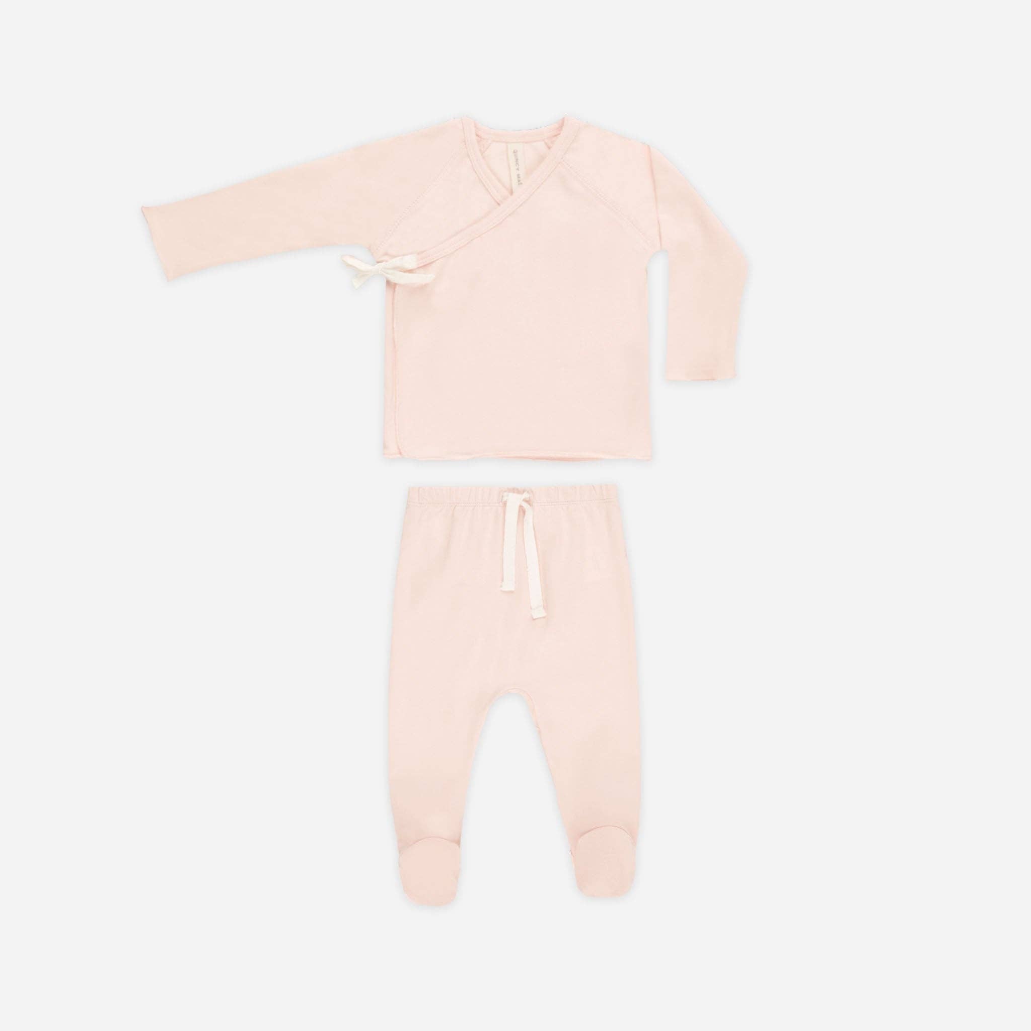 Baby Soft Ribbed Kimono & Footed Pant Set Petal