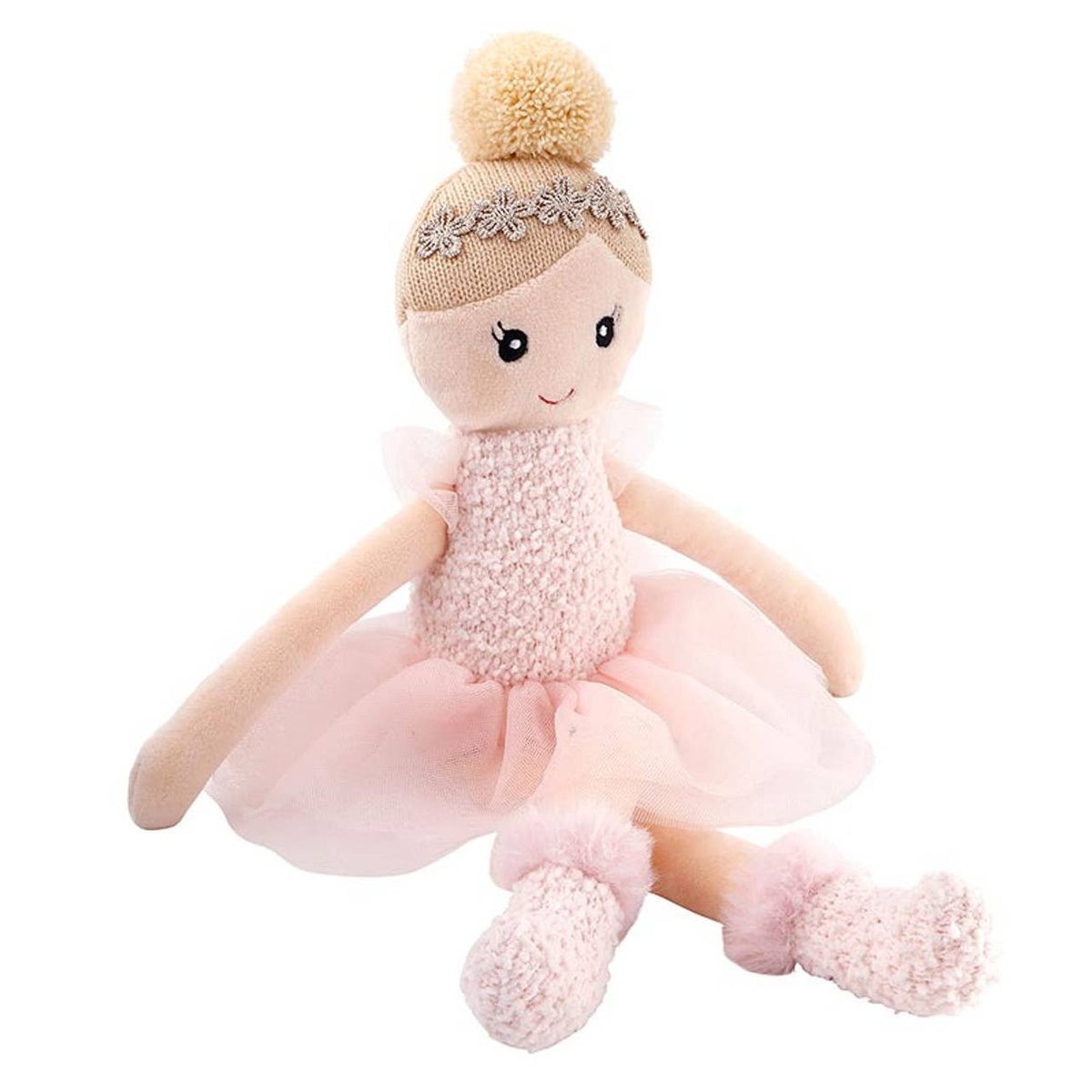 Plush Doll - Pink Tutu: Poly Fill 100% Linen, Cotton, Polyester / 6.5" W x 13" H