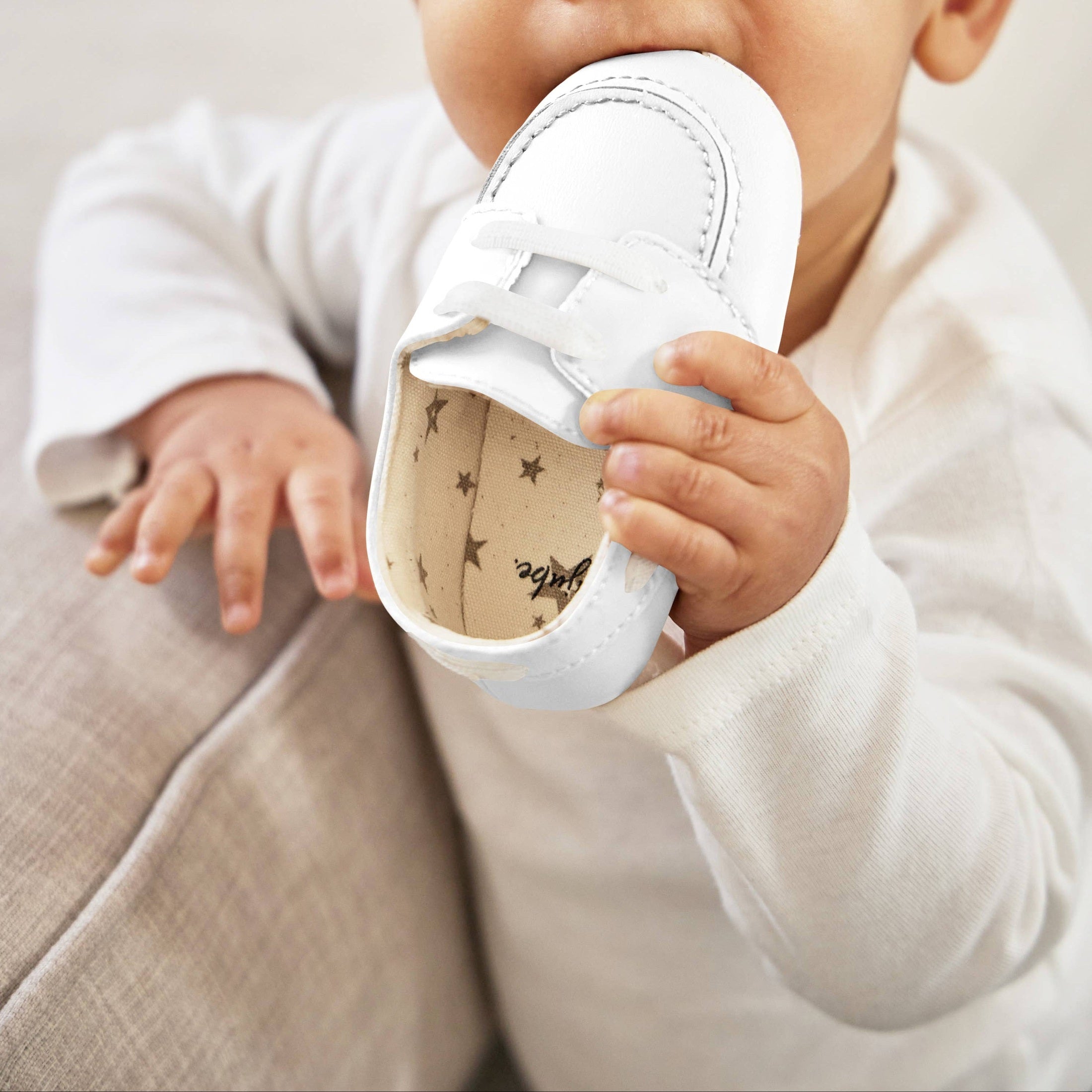 Eco Steps Snowy White Baby Boat Shoes