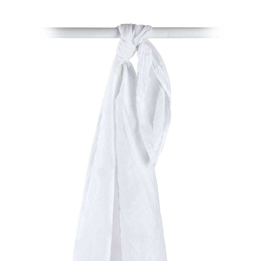 White Muslin Bamboo Swaddle Blanket