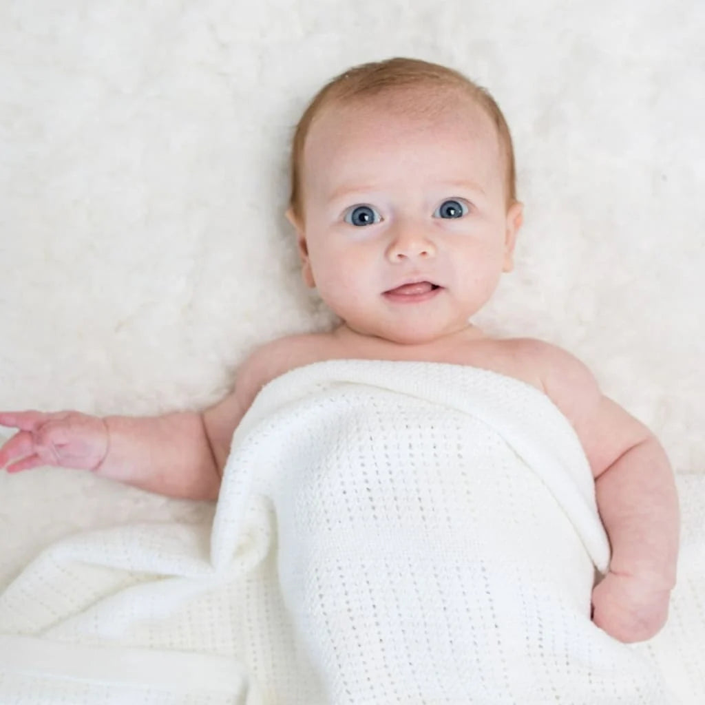 Cellular Cotton Baby Blanket by Lulujo