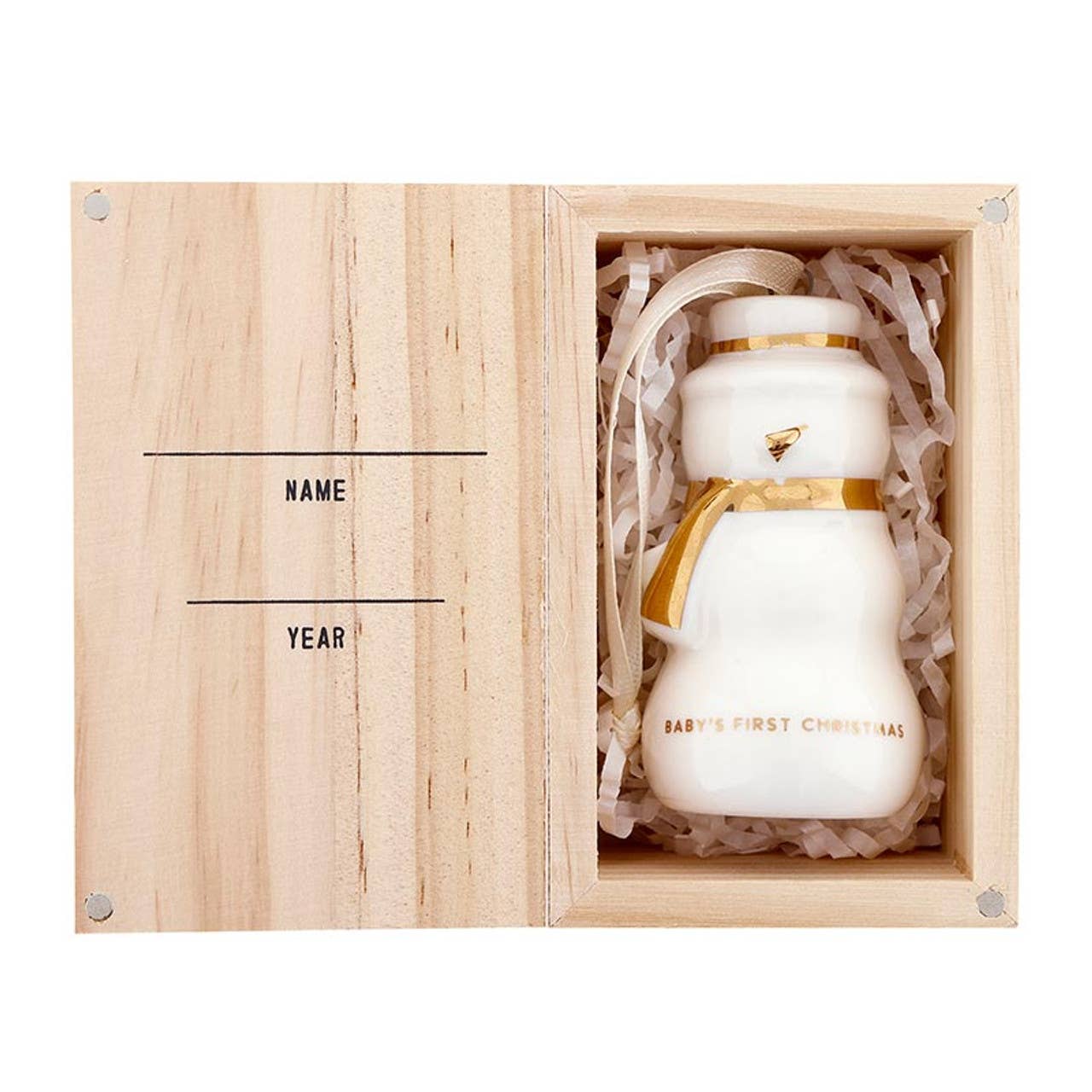 Baby's First Christmas Snowman Ceramic Ornament