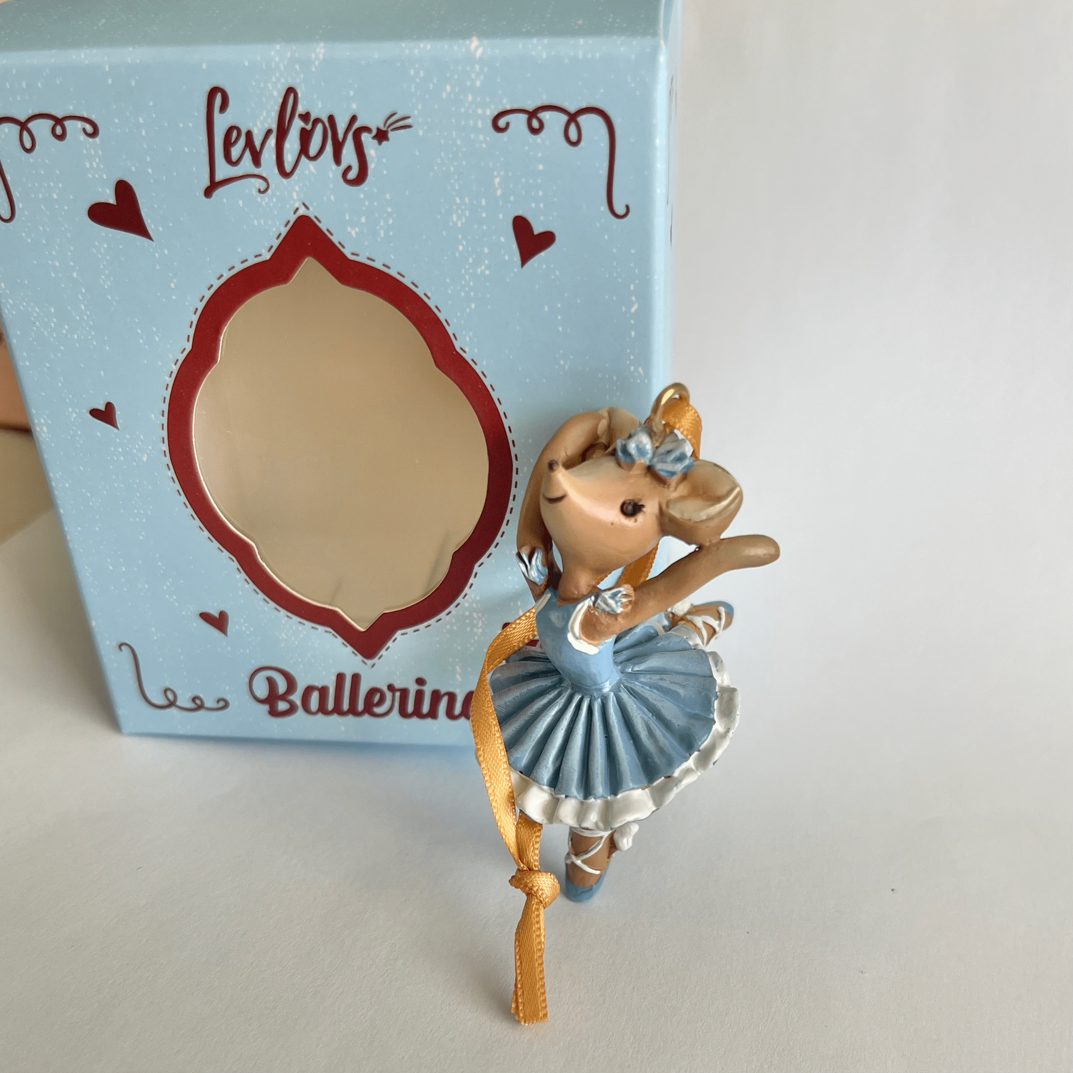 Blue Ballerina Mouse Christmas Ornament