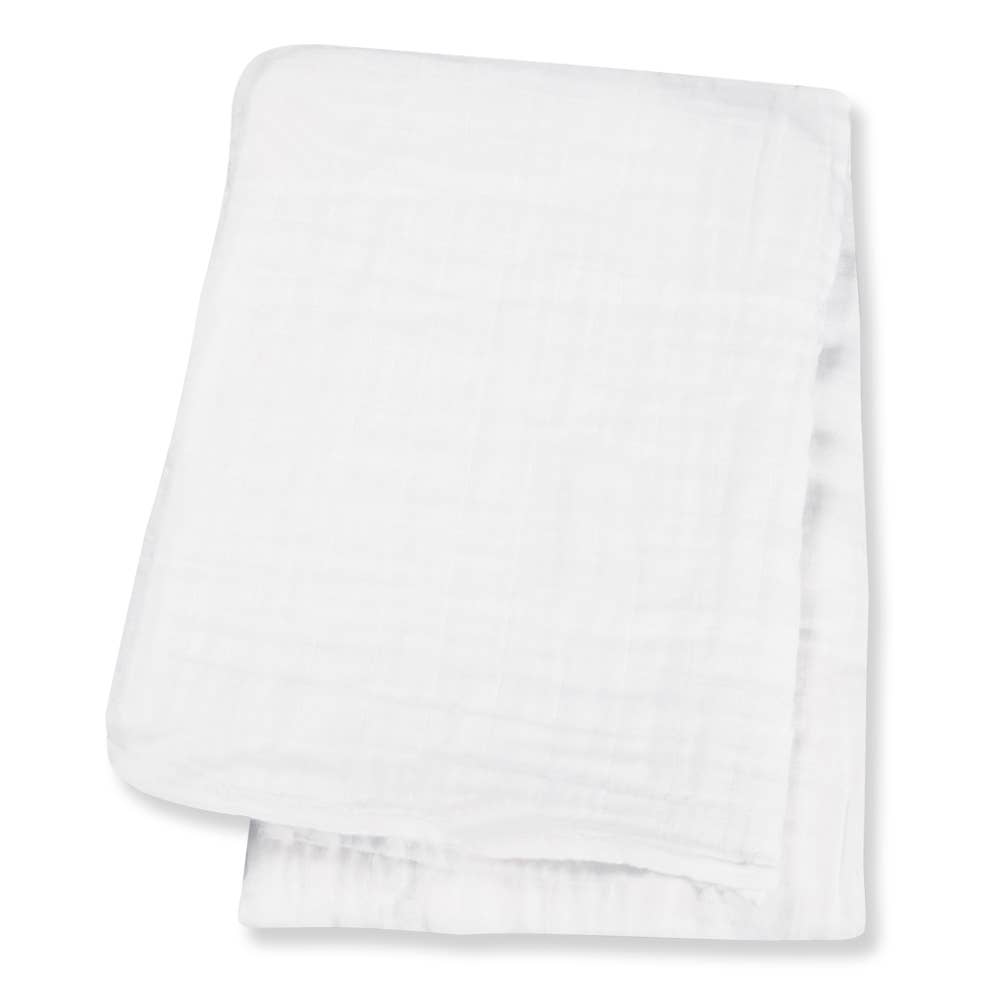 White Muslin Bamboo Swaddle Blanket