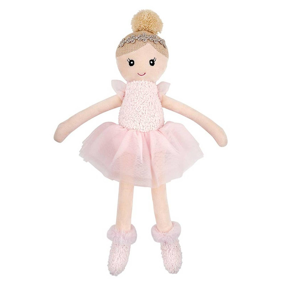 Plush Doll - Pink Tutu: Poly Fill 100% Linen, Cotton, Polyester / 6.5" W x 13" H