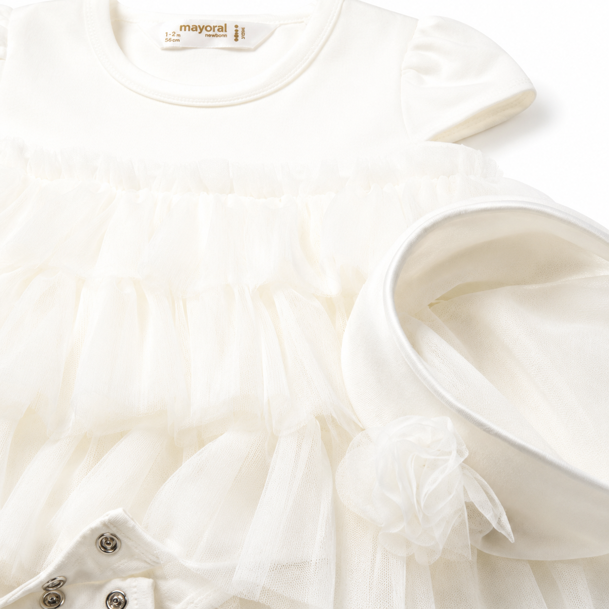 White Ruffle Dress with Headband