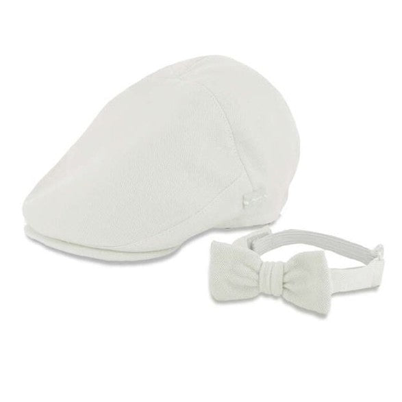 White Cap and Bowtie Set
